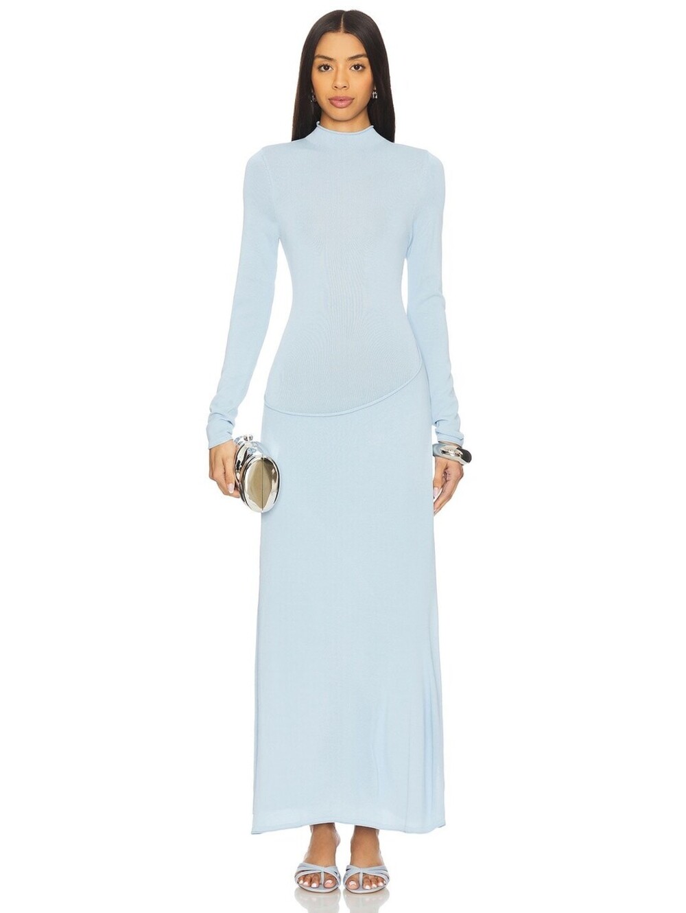 Lioness Resolution Maxi Dress in Blue long sleeve